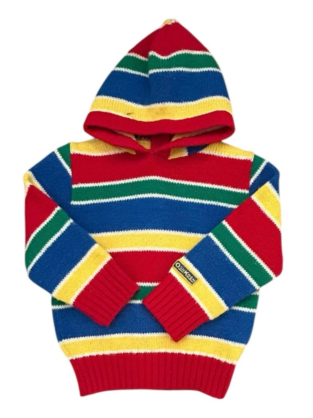 VTG OshKosh Multi-Color Striped Hooded Sweater Jacket